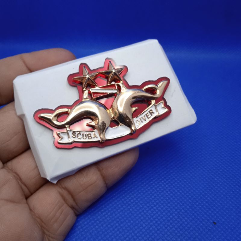 brevet wing pdh scuba diver bintang 2 dasar akrilik mika