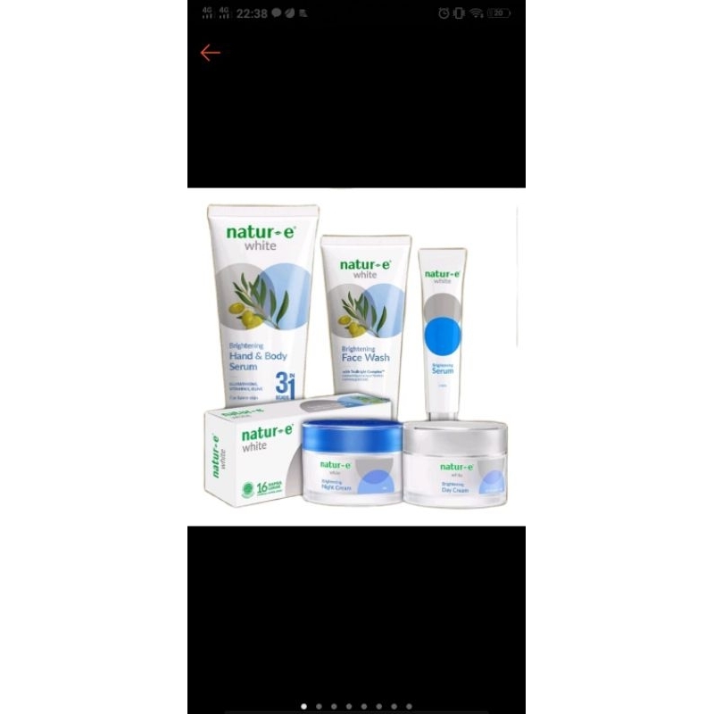 Natur-e White Series-Day cream-Night cream-Serum-Face wash-Hand body serum-Suplemen