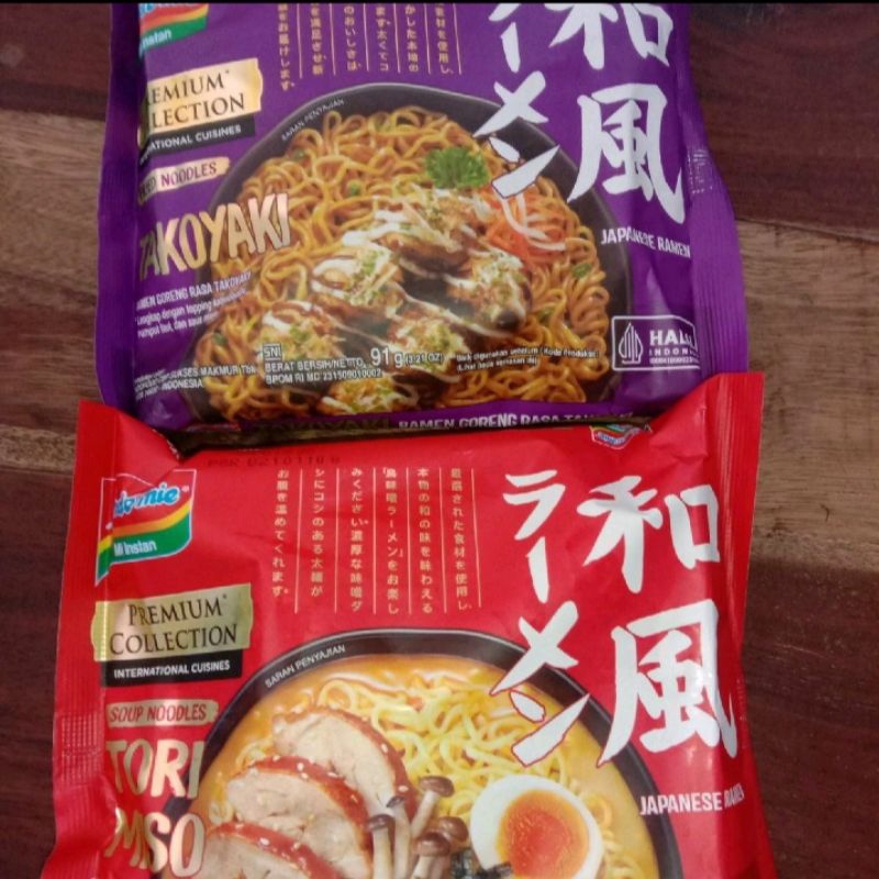 

Indomie Premium Ramen Torimiso 86gr, Indomie Premium Ramen Takoyaki 91gr
