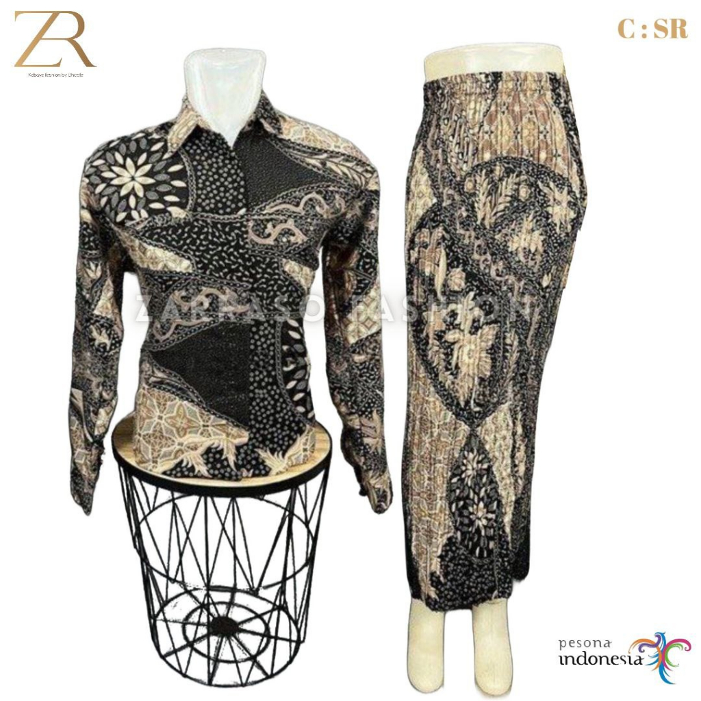 ZR-SETELAN BATIK COUPLE MODERN MOTIF TER UPDATE - KEMEJA BATIK - BAWAHAN ROK WANITA - ROK BATIK PLIS