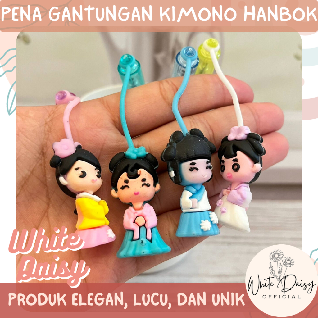

Pena gantungan gel kimono hanbok premium lucu imut unik colorful warna