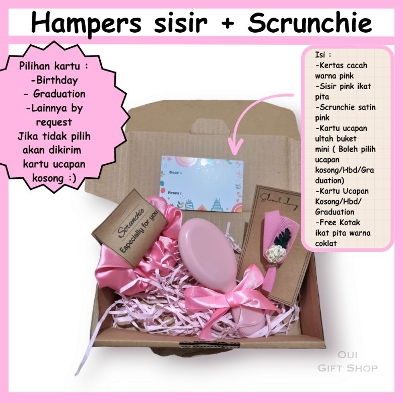 

HAMPERS SISIR SRUNCHIE / HAMPERS VALENTINE / ULANG TAHUN / HAMPERS GRADUATION / KADO BUAT TEMAN / HAMPERS BIRU / HAMPERS KUNING /HAMPERS SCRUNCHIE / HADIAH ULANG TAHUN