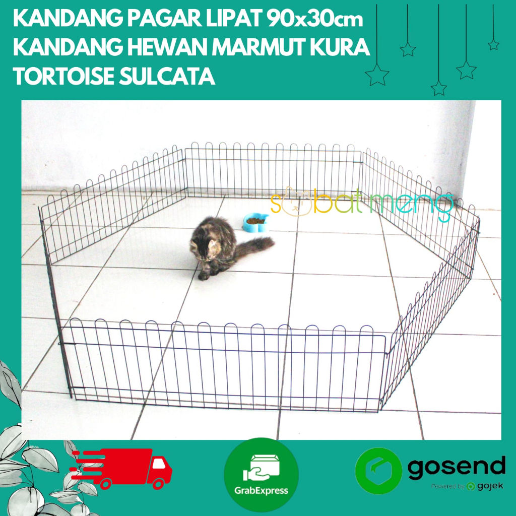 KANDANG PAGAR LIPAT 90x30cm 6 LEMBAR | KANDANG HEWAN MARMUT KURA TORTOISE SULCATA