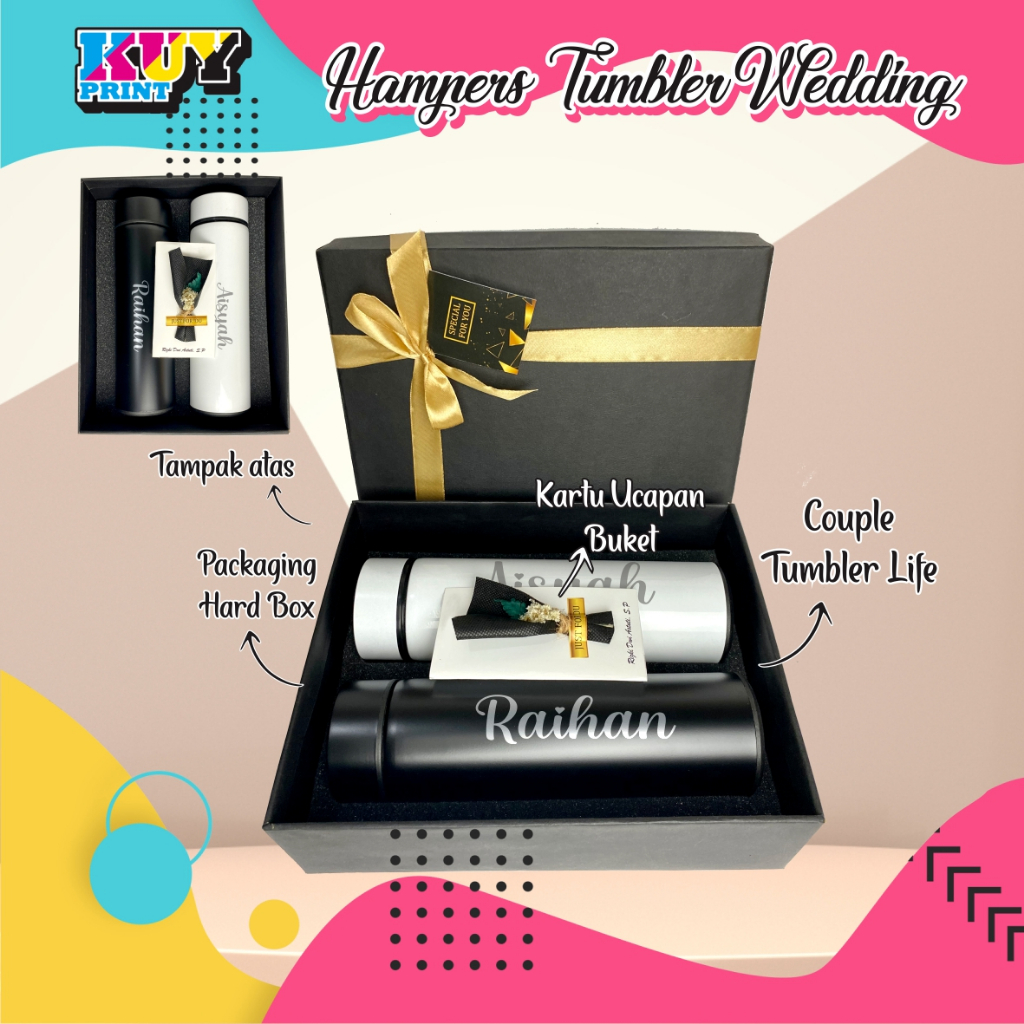HAMPERS WEDDING TUMBLER CUSTOM NAMA COUPLE