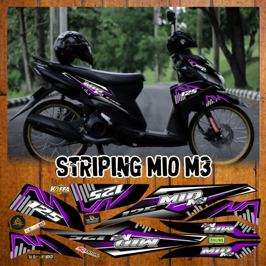 Stiker Mio M3/Z Decal Striping Mio M3/Z Premium Racing Stiker List Ungu Style