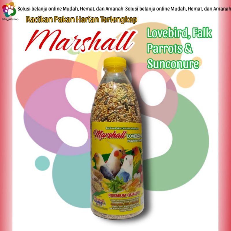 Marshall Pakan Burung Love Bird,Falk, Parrots, /Pakan Lovebird Komplit Mix