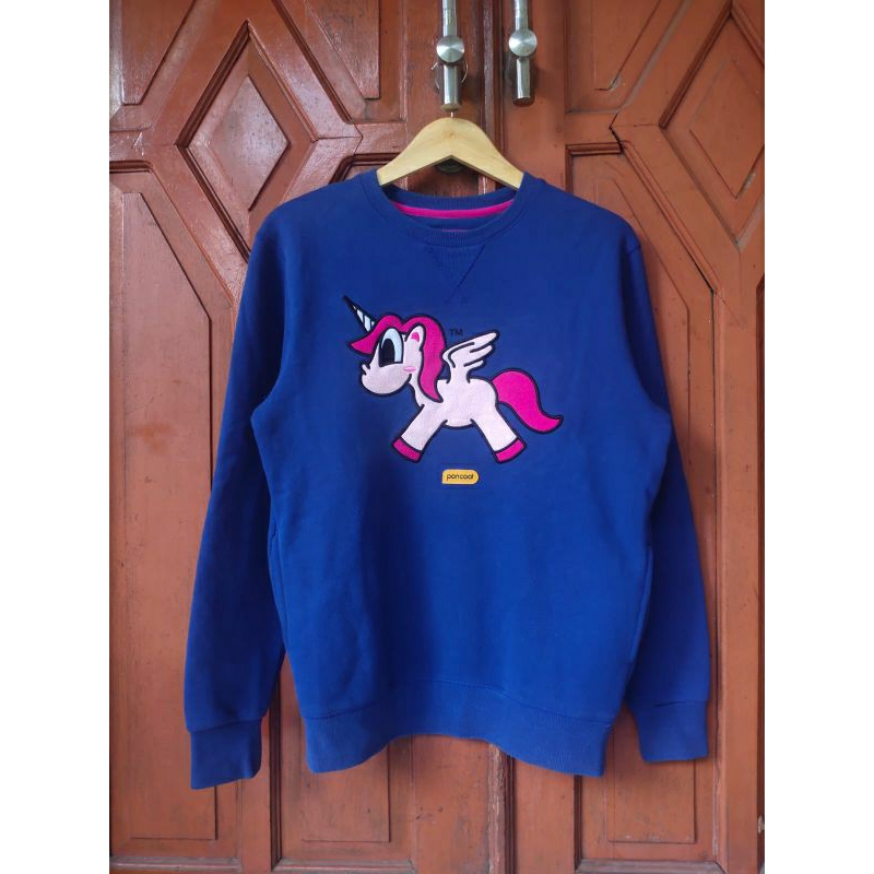 crewneck pancoat unicorn biru