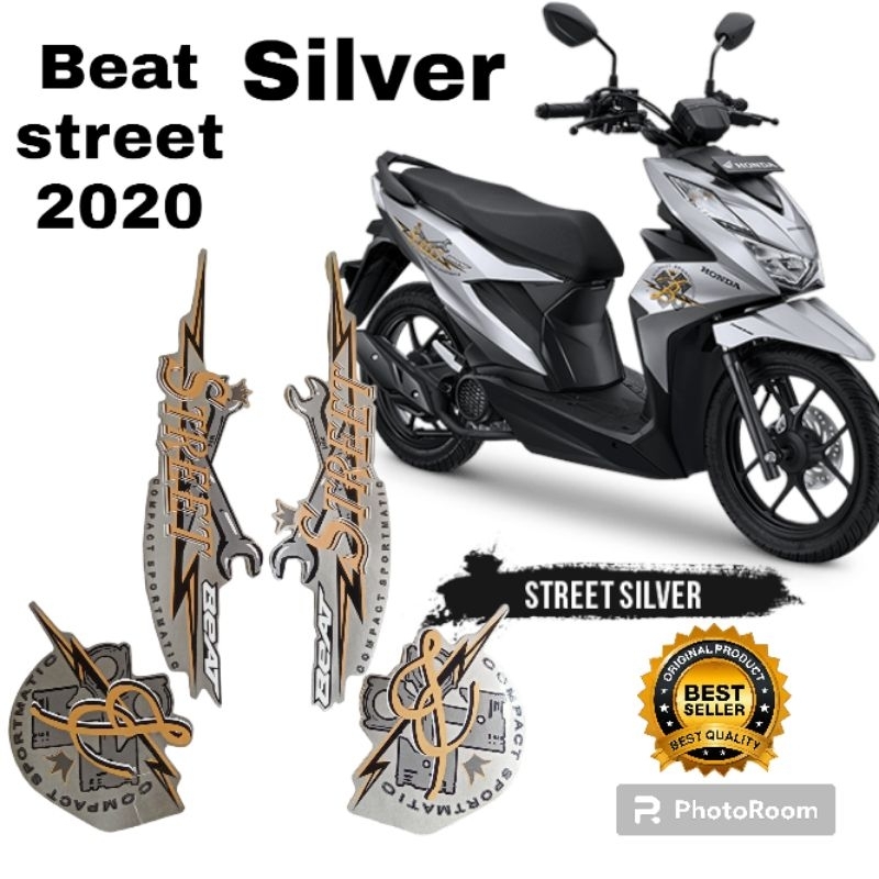 striping honda beat streer 2020 silver, stiker lis body motor beat street 2020 silver