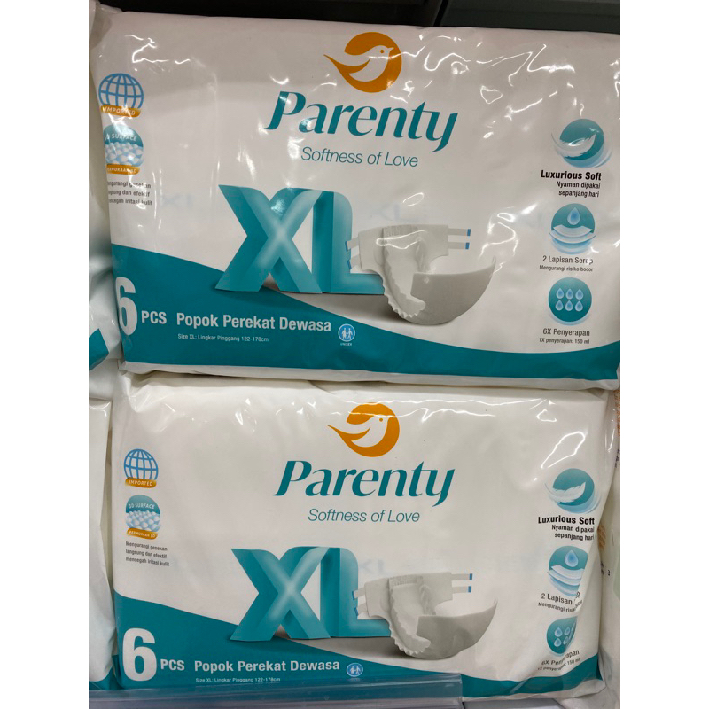 PARENTY POPOK DEWASA PEREKAT XL ISI 6 berat 70-80kg