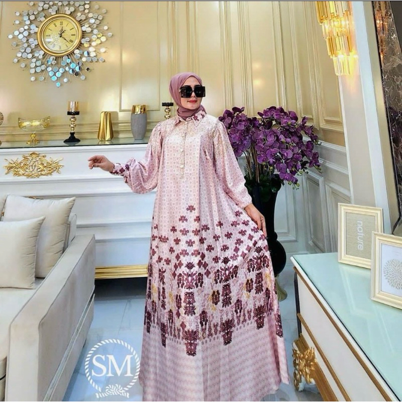 zeline dress by sanada mode ori / gamis silk ld 110