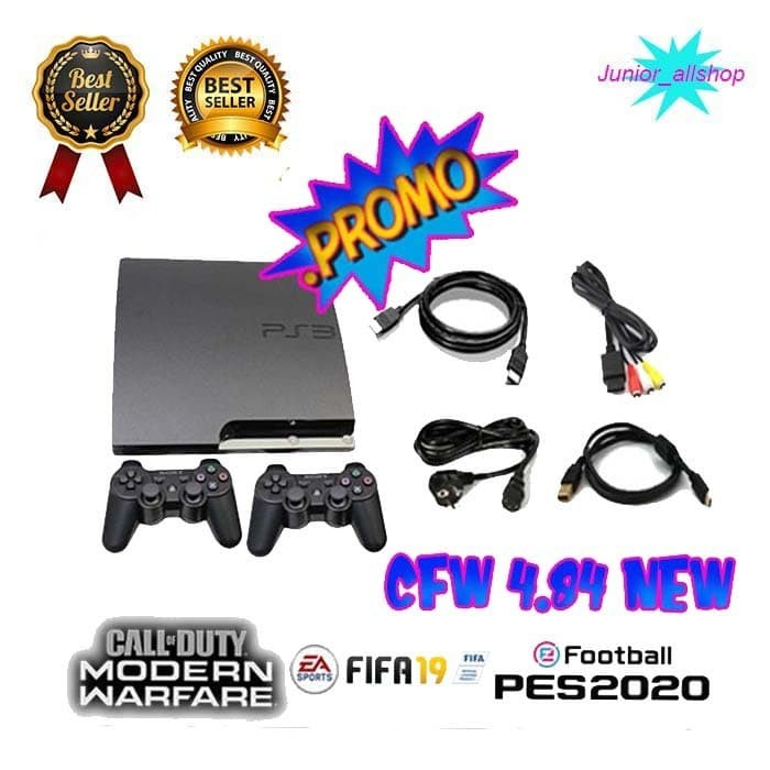 PS3 SLIM CFW SERI 20XX 160GB FULLGAME + 1 STIK PS3 WIRELLES