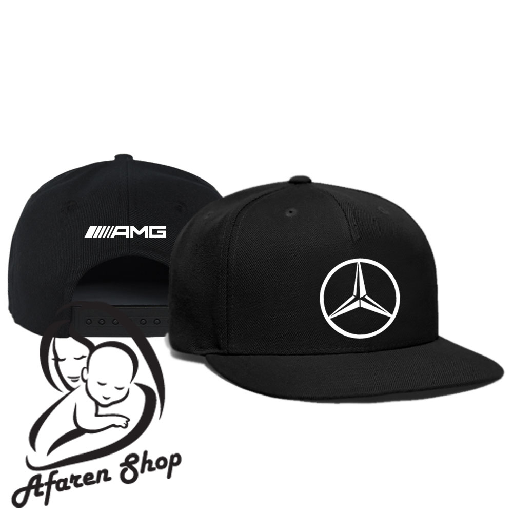 Topi Snapback pria sport all size unisex Mercedes Benz Logo