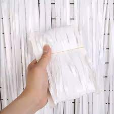 Tirai Rumbai warna Putih 1x2m dekorasi ulang tahun