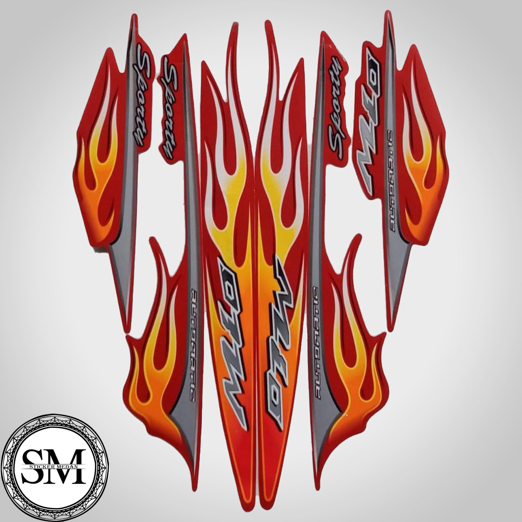 Striping Stiker List Body Motor Yamaha Mio Sporty 2006 List Stiker Mio Sporty 2006 Motif Api