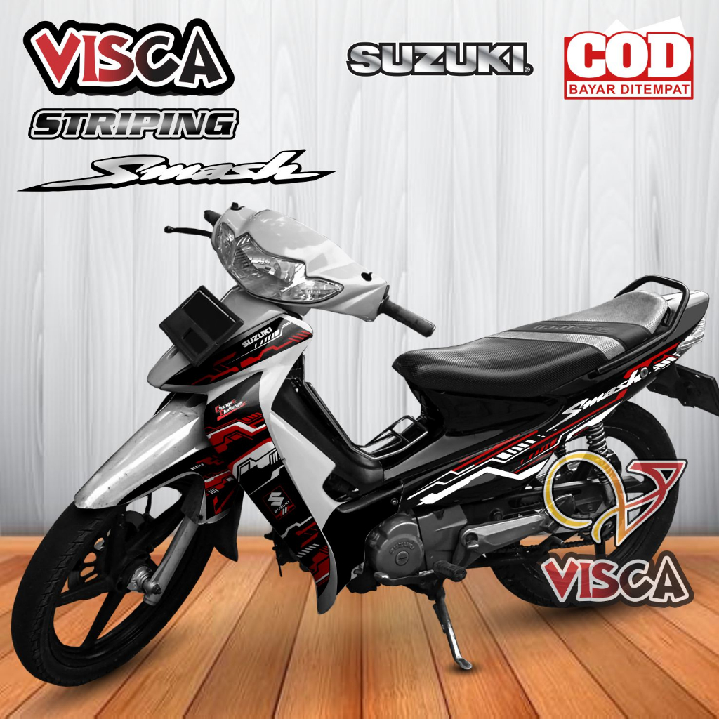 Stiker Striping Smash 110 SR Lama Variasi Hitech