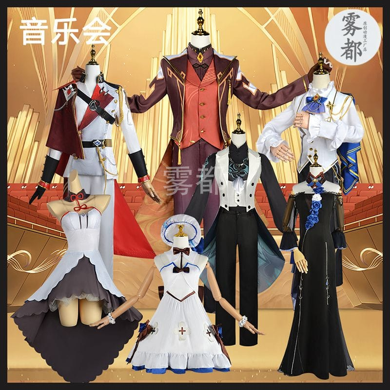 Costume Genshin Impact Orchestra Skin Zhongli Albedo Diona Ganyu Eula Childe - Brand Wudu New Hot It