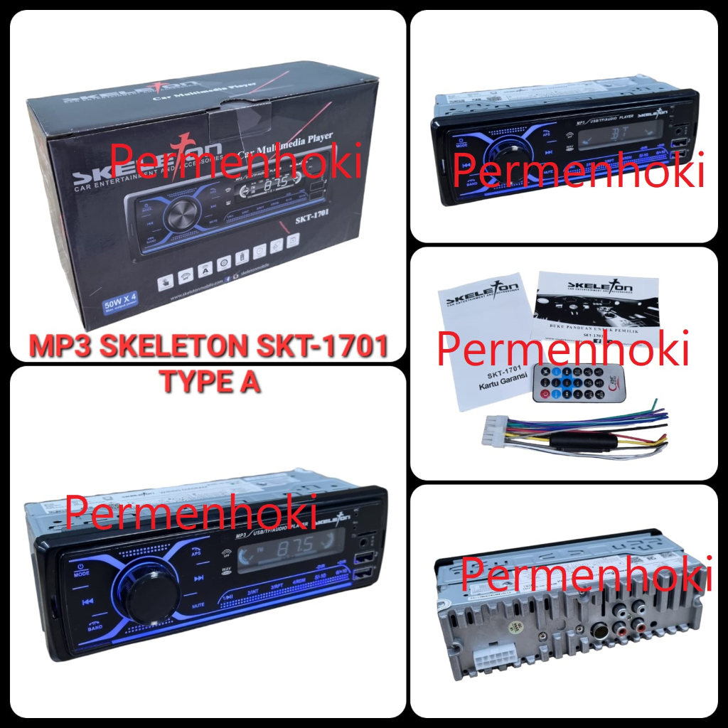 HEADUNIT TAPE MOBIL MP3 SKELETON SKT-1701 / SKT 1701 2 USB SLOT