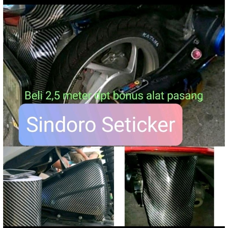 Skotlet Motor Warna Carbon Kevlar Sticker Motor Carbon Sekotlet Seticker Motor Mobil