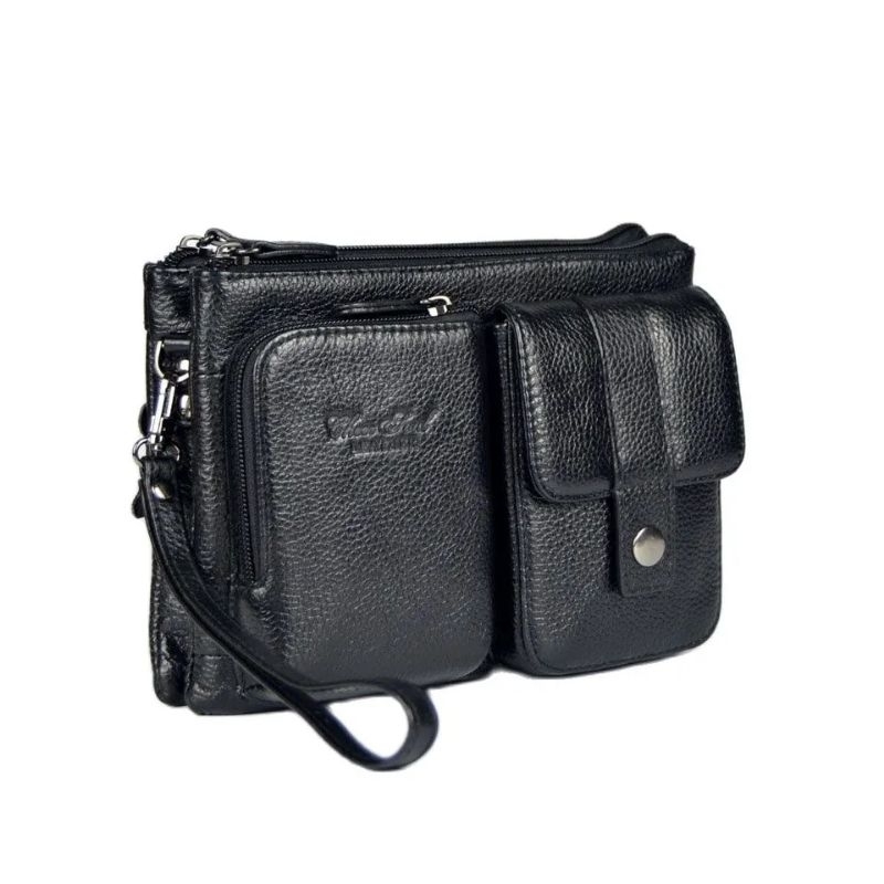 Tas Selempang Mini Kulit Asli Import RZ61731 Dompet Hp Pria Kulit Asli Import Pouch Pria Multifungsi