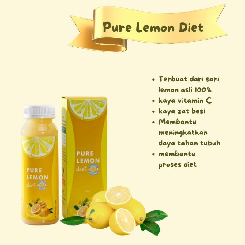 

Pure Lemon Diet 100% Sari Lemon Alami tanpa campuran Air Detox Tubuh