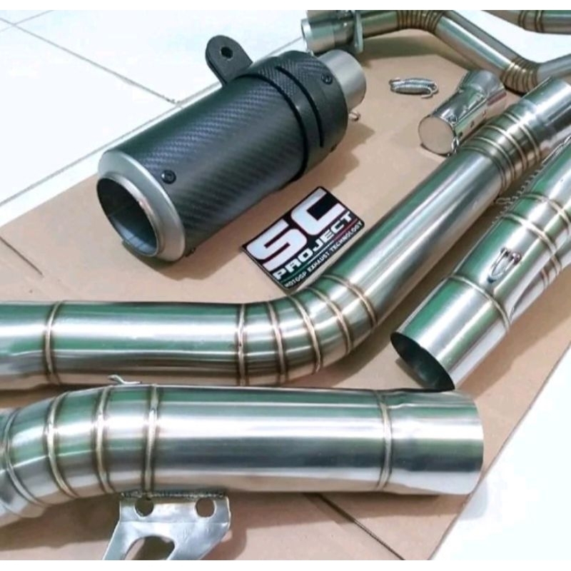 Knalpot Import SC Project Carbon Fiber for ZX25R Full set tinggal pasang PNP