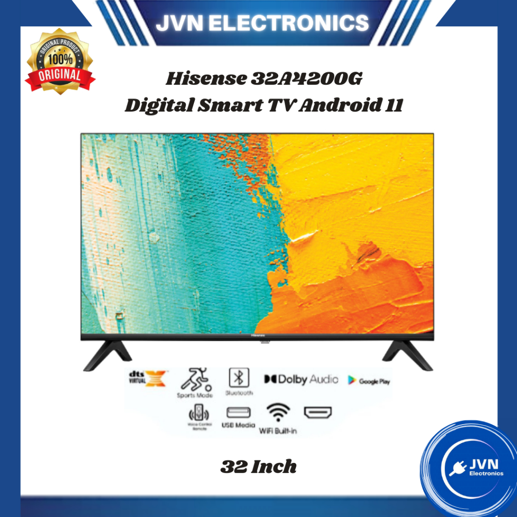 Hisense 32A4200G LED TV 32 inch Digital Smart TV Android 11