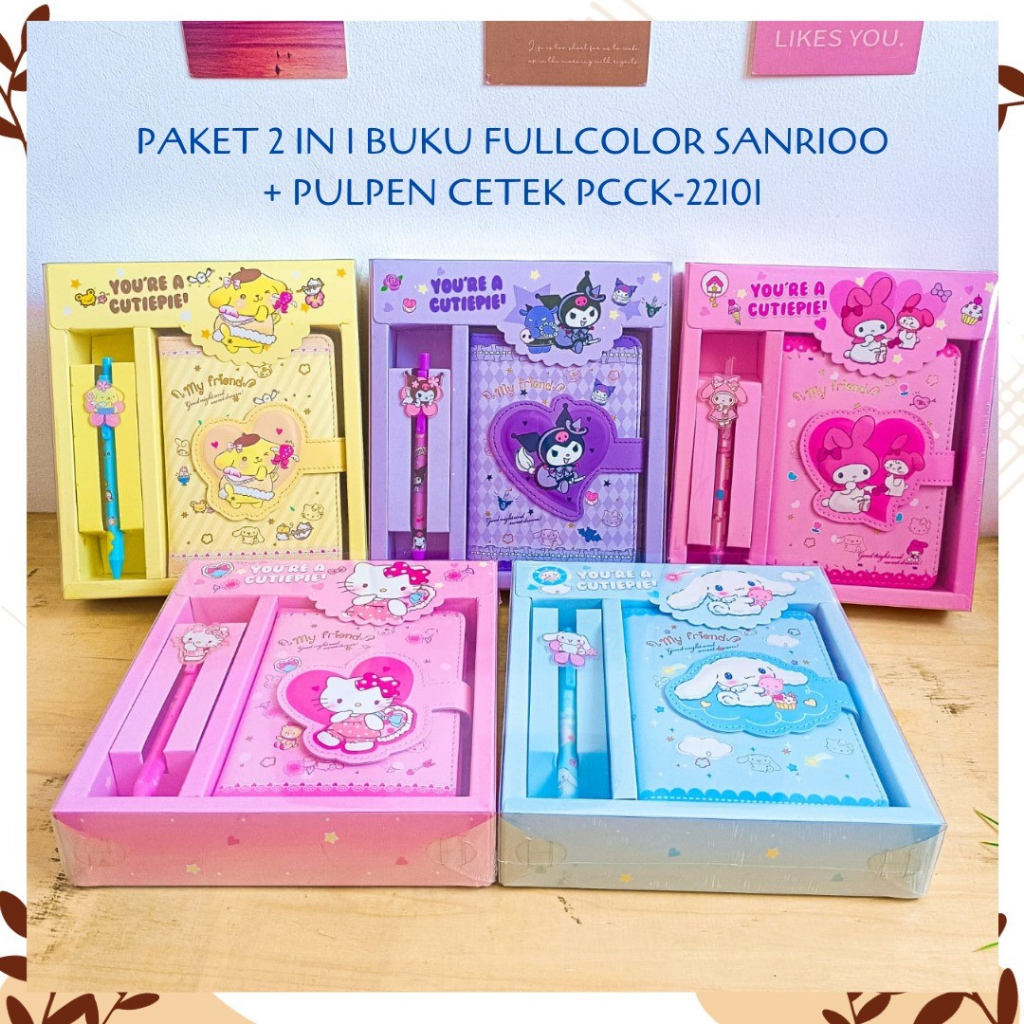 

PAKET 2 IN 1 BUKU FULLCOLOR SANRIO + PULPEN CETEK PCCK-22101 JURNAL JURNALING