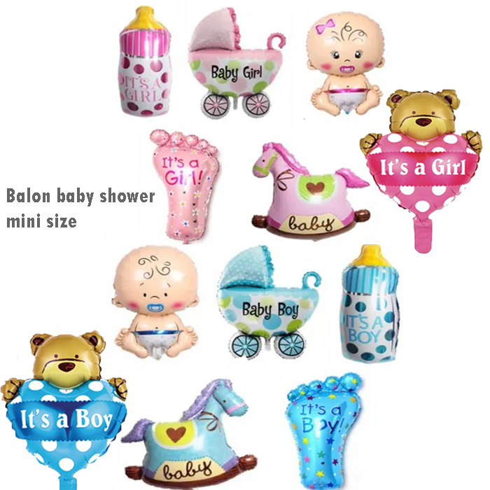 Balon Foil Baby Shower mini/ Balon dekorasi lahiran / Balon dekorasi aqiqah / Balon Karakter