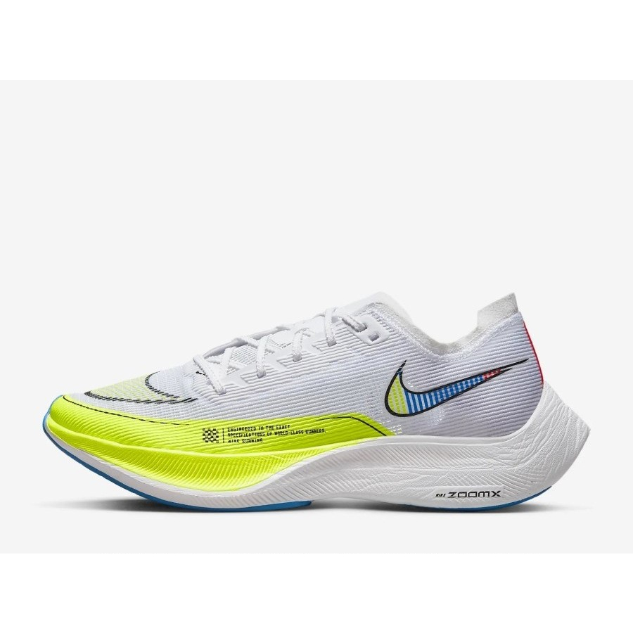 Nike ZoomX Vaporfly Next% 2 White Volt Racer Blue 100% Authentic