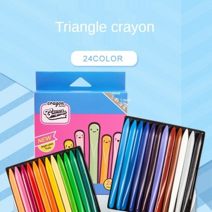 

NS [BS COD] BRG REDI BUKAN PO CRAYON ANAK TRIANGULAR NON TOXIC ISI 24PCS - CRAYON WATERPROOF