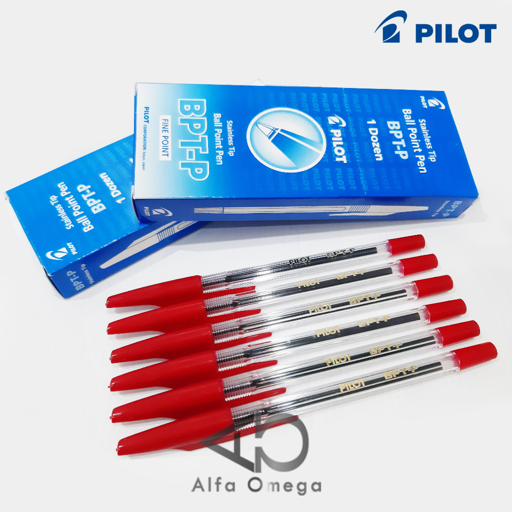 

Pulpen Ball Point Pen Pilot BTP-P Stainless Tip Merah [1 Lusin]