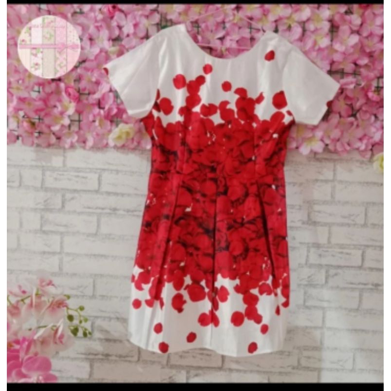 Dress bunga mawar big size/Dress pesta big size/Dress bunga big size