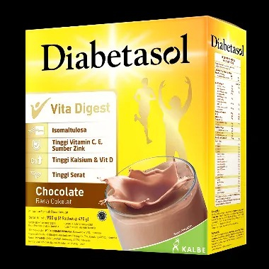 

DIABETASOL MINUMAN SERBUK RASA COKLAT ISI 950gr (2 SACHET @475gr)