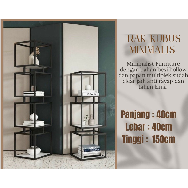 Rak Besi Estetik, Rak besi Unik , Rak serbaguna , 40x40x120, Rak Susun, Rak tingkat, Rak besi Susun