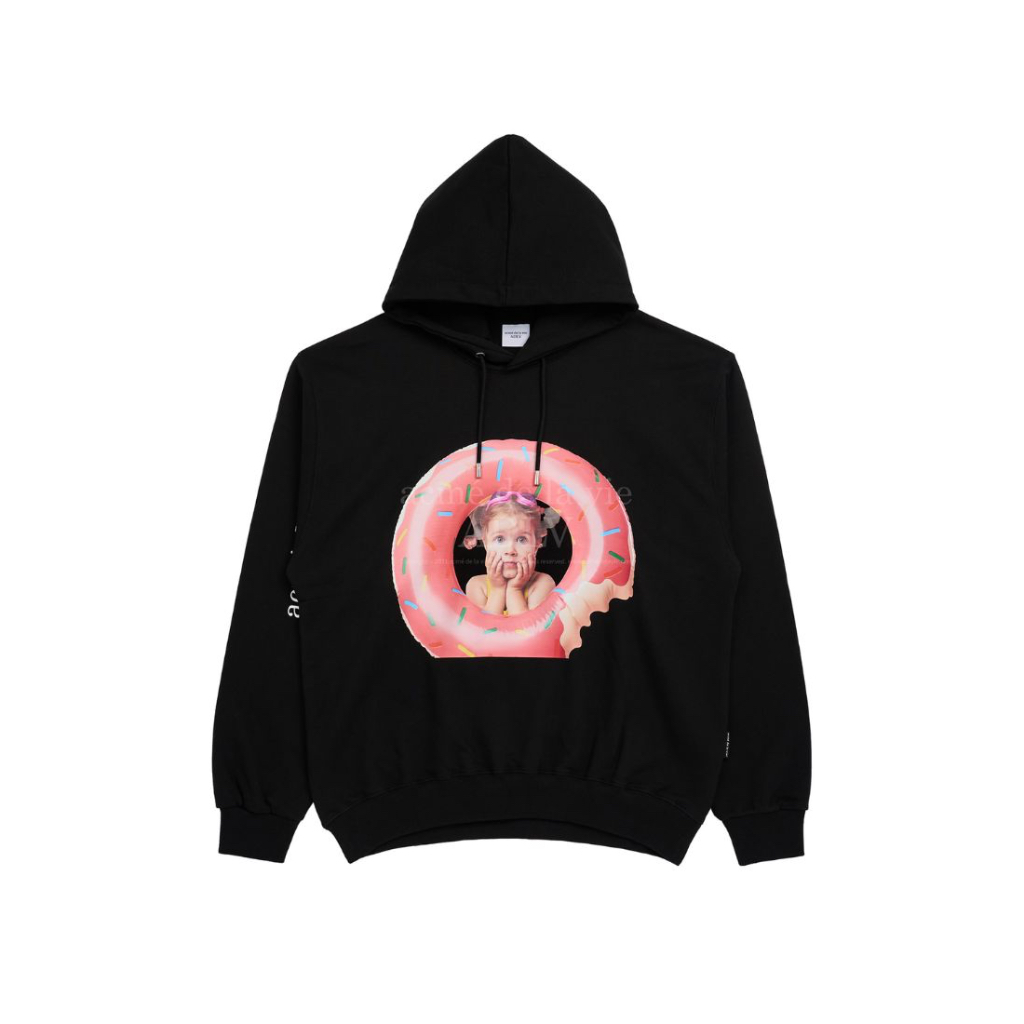 [ADLV] Acmedelavie Baby Face Donuts Tube Girl Hoodie Black