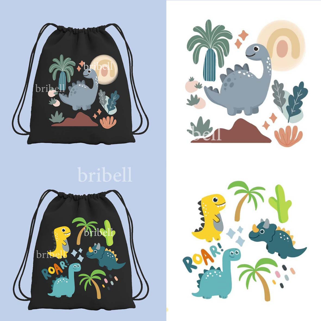 Tas Serut Hitam Dino Bebek Dino Tas Sekolah