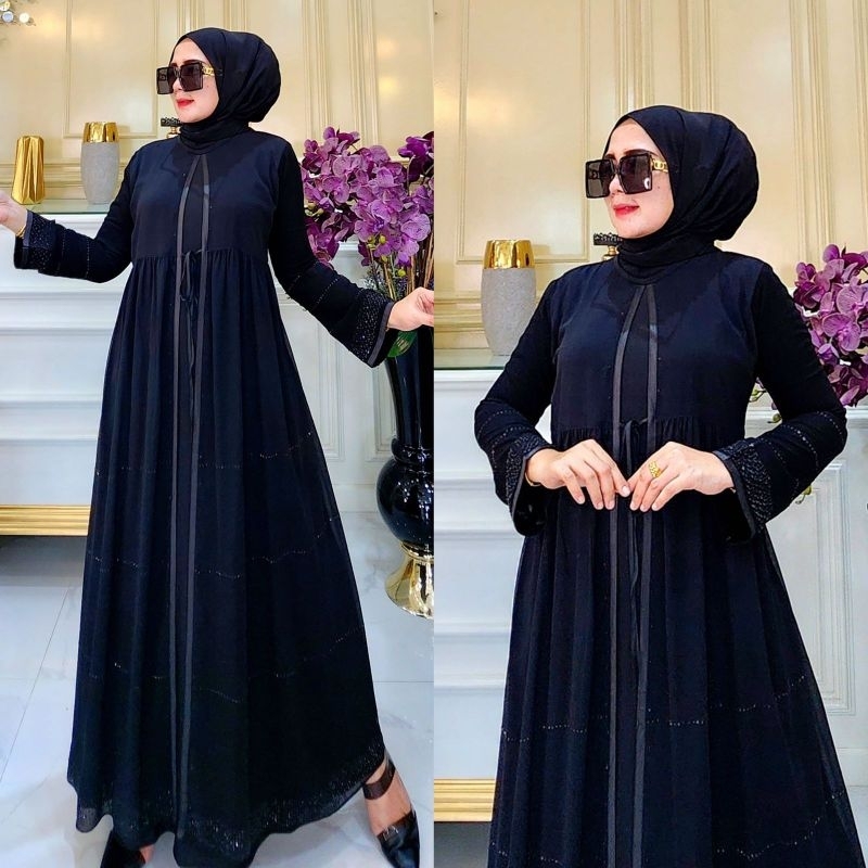 abaya hitam polos simple