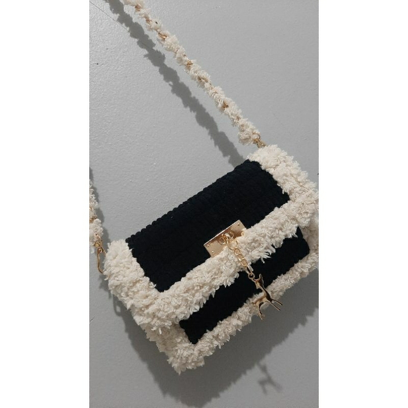 Tas rajut kanvas handmade