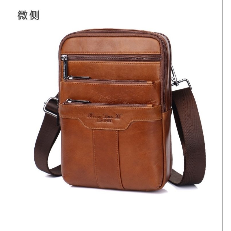 Tas Selempang Kulit Asli Import RZ61735 Tas Selempang Multifungsi Kulit Asli