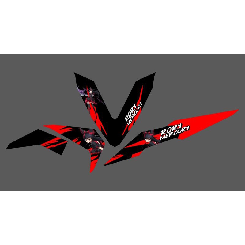 STRIPING TRANSPARAN BEAT NEW ESP CUSTOM DESAIN MOTIF RORY MERCURY