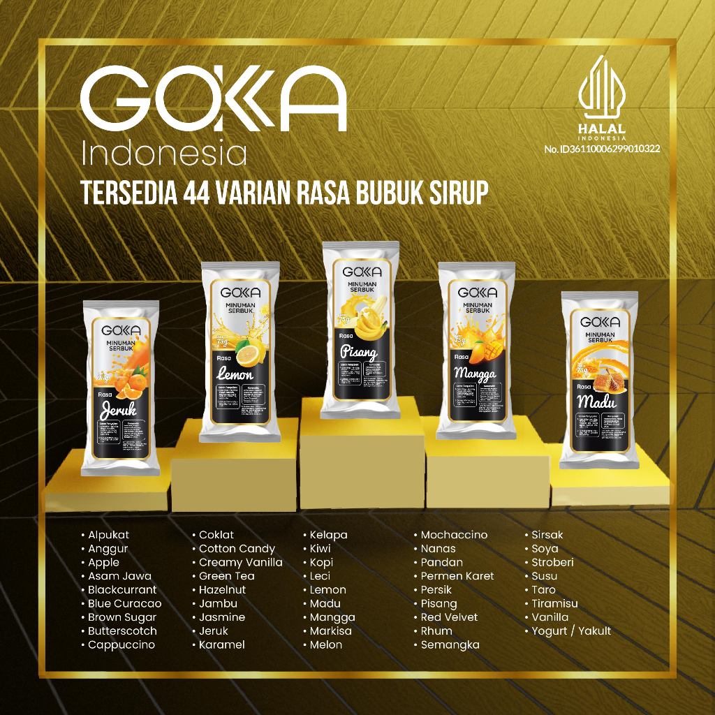 

(Pilihan Varian Rasa B) Gokka Powder 75gr / Bubuk Minuman Gokka