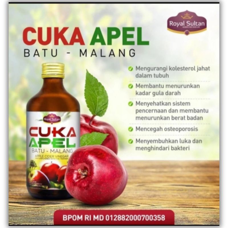 

Cuka Apel Batu Malang Royal Sultan 320ml - Organic Apple Cider Vinegar