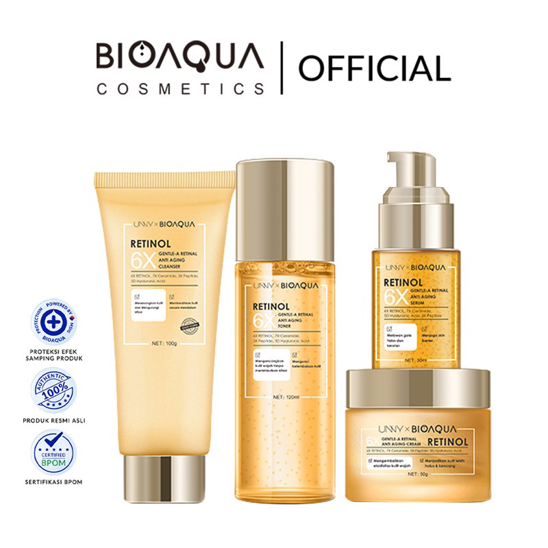 BIOAQUA 6x GENTLE A RETINOL SKINCARE SEPAKET | BIOAQUA SKINCARE RETINOL