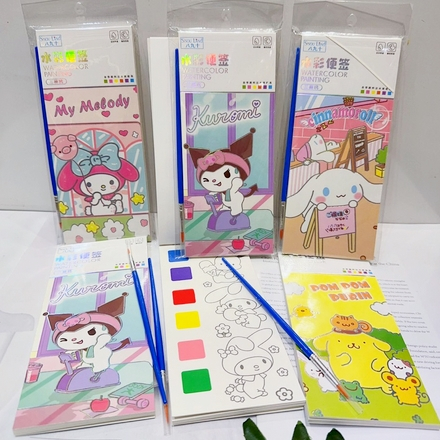 

Buku Mewarnai Sanrio Cat Air Kuas Watercolor Paint Hello Kitty Cinnamoroll Kuromi Melody Pompourin