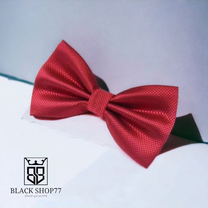 Dasi Kupu Kupu Motif Bintik Merah Maroon Premium Elegance