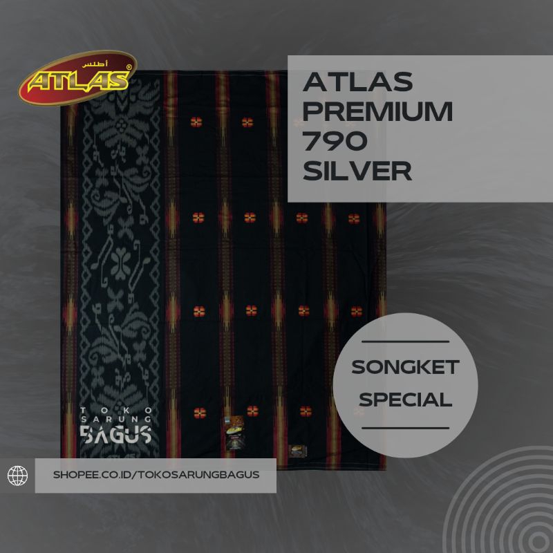 Sarung Atlas Premium 790 Songket Special Silver