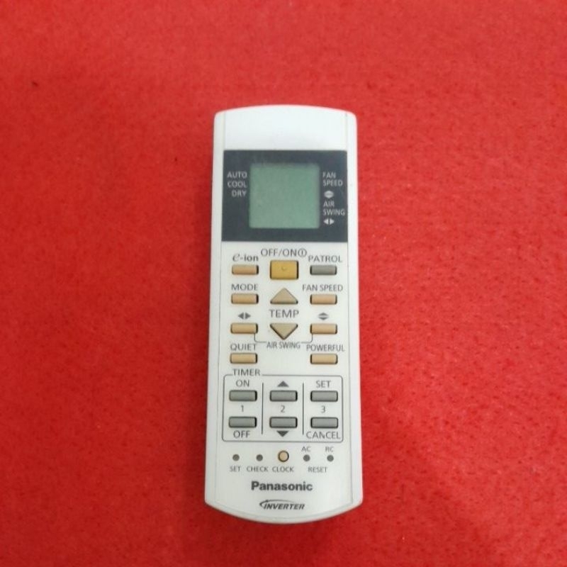 Remote AC PANASONIC Inverter e-ion. Patrol Original Asli . A75C3702 .