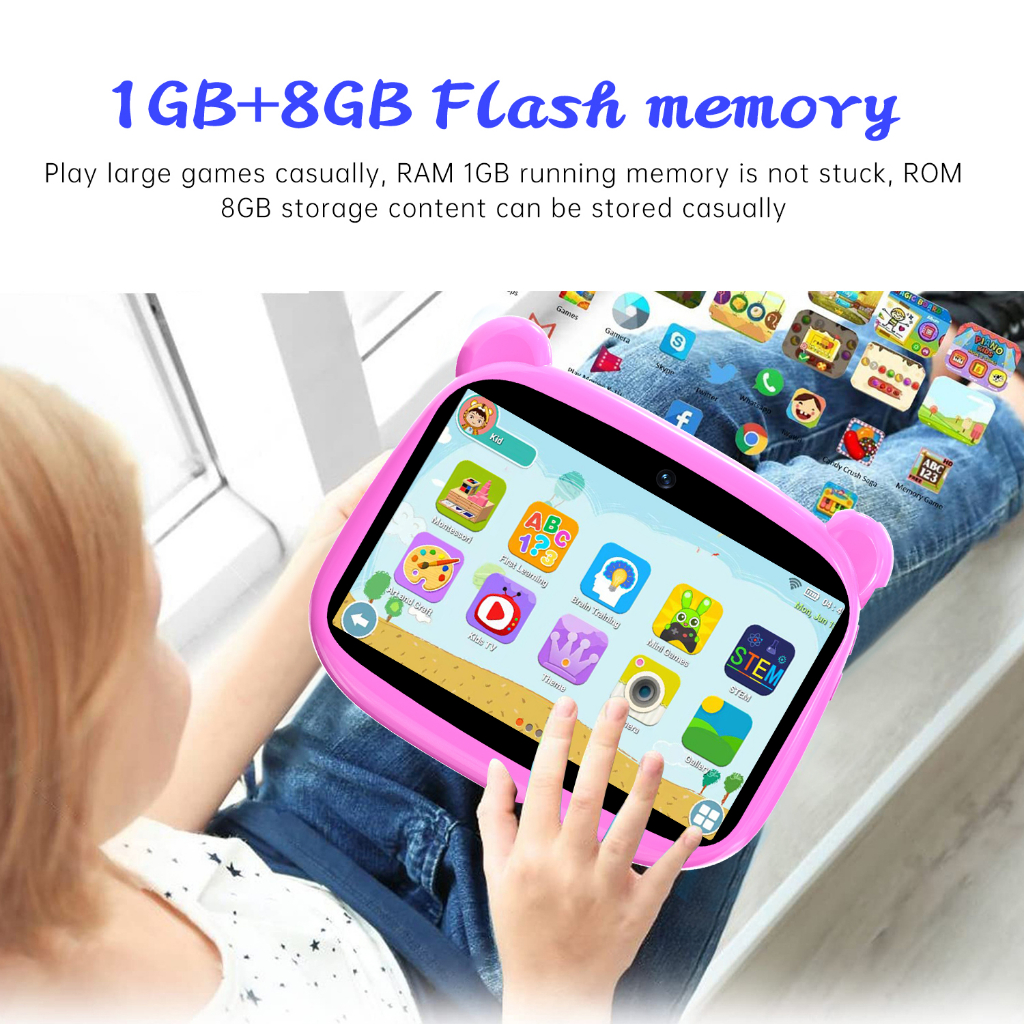 【Bisa COD】HD Kids Tablet 7.0 Inch Android Tab 2GB+32GB 3000mAh Tablet Anak Anak Tablet Baru Tablet Anak Anak Untuk Belajar Tablet Belajar Anak Sentuh Edukasi Tabletanak Murah