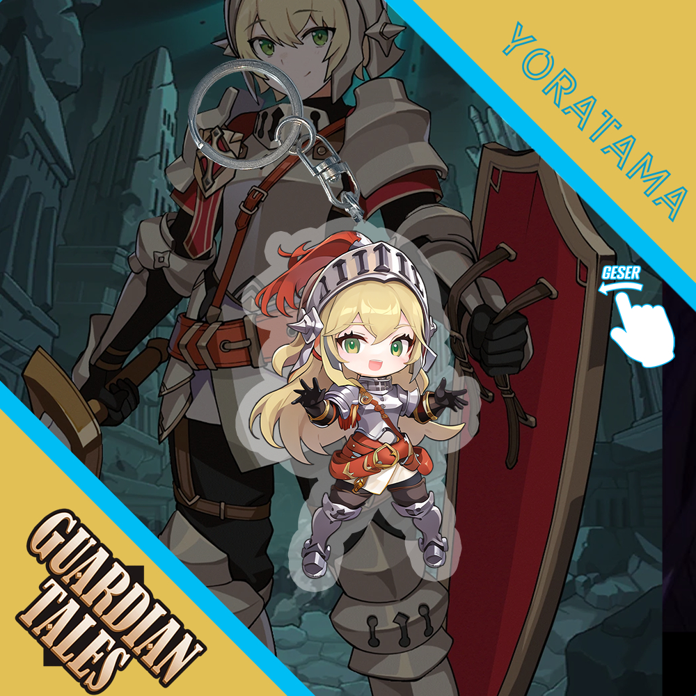 Gantungan Kunci Knight Guardian Tales, Keychain Anime Lucu