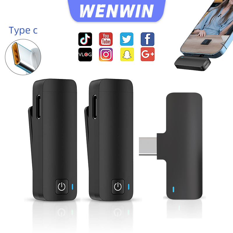 Lavalier Wireless Microphone Mikrofon Wireless Clip Mic YouTube Facebook Live Stream Vlogging TikTok